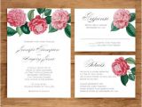 Simple and Elegant Wedding Invitation Template Printable Wedding Invitation Template Set Floral Wedding