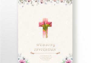 Simple and Elegant Wedding Invitation Template Simple and Elegant Hand Painted Christian Wedding