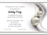 Simple Christmas Party Invitations Rhinestone Silver ornaments Holiday Invitations Christmas