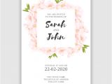Simple Elegant Wedding Invitation Template Simple Elegant Floral Wedding Invitation Template Vector