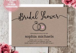Simple Homemade Bridal Shower Invitations Bridal Shower Invitation Instant Download Rustic Bridal