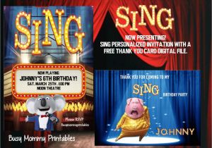Sing Party Invitations Sing Inspired Invitation Personalizedsing Birthday