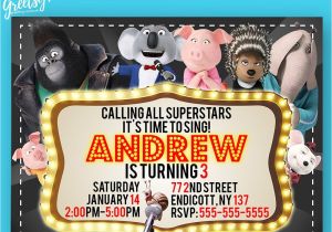 Sing Party Invitations Sing Invitation Sing Birthday Sing Party Sing Invites Sing