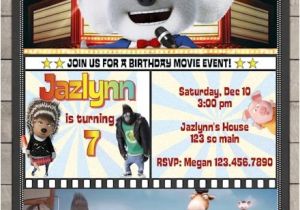 Sing Party Invitations Sing Movie Birthday Invitation Illumination Sing Movie