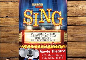 Sing Party Invitations Sing Movie Invitation Sing Invitation Sing Movie Party Sing