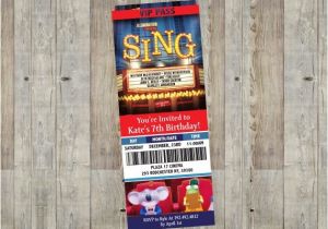 Sing Party Invitations Sing Movie themed Birthday Party Invitation Customizable