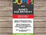 Sky Zone Birthday Invitation Template Trampoline Party Ticket Invitations Template Boys