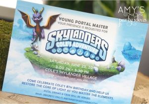 Skylander Birthday Invitations Skylanders Adventure Party Amy 39 S Party Ideas