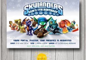 Skylander Birthday Invitations Skylanders Boy Birthday Invitation Personalised Printable Any