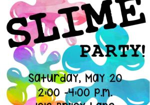 Slime Party Invitation Template 4902 Slime Party Invitation Poppyseed Paper