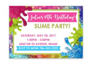 Slime Party Invitation Template Slime Birthday Party Digital Invitation