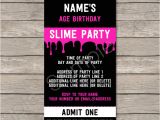 Slime Party Invitation Template Slime Birthday Party Ticket Invitation Template Slime