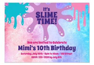 Slime Party Invitation Template Slime Party Birthday Party Invite Zazzle Com