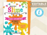 Slime Party Invitation Template Slime Party Invitation Slime Invitation Slime Birthday