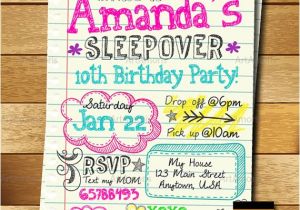 Slumber Party Invitation Ideas Sleepover Invitation Doodle Teen Notebook Sleepover