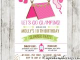 Slumber Party Invitation Ideas Slumber Party Invitations Pink Glamping Tent Sleepover