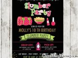 Slumber Party Invitation Ideas Slumber Party Invitations Pink Green Girls Sleepover