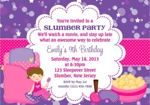 Slumber Party Invitation Sayings Slumber Party Invitation Personalized Custom Sleepover