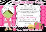 Slumber Party Invitation Wording Ideas Spa Sleepover Invitation Wording Invitation Sample