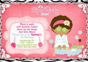 Slumber Party Invitations for Adults Customized Printable Spa Slumber Party Birthday Invitation
