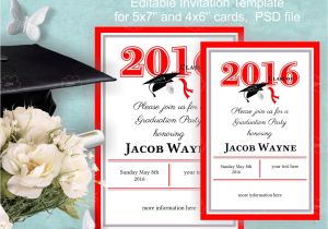 Small Graduation Party Invitations Graduation Invitation Template Instant Download by