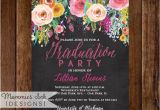 Small Graduation Party Invitations Graduation Party Invitation Watercolor Flowers Invitation