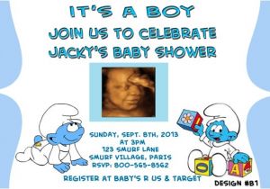 Smurf Baby Shower Invitations Partyexpressinvitati On Etsy