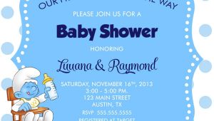 Smurf Baby Shower Invitations Smurf Baby Shower Invitation