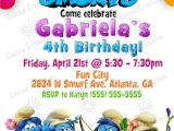 Smurf Baby Shower Invitations Smurfs Birthday Invitations