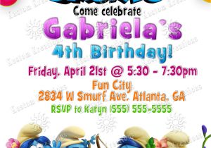 Smurf Baby Shower Invitations Smurfs Birthday Invitations