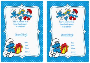 Smurf Birthday Invitations Free Smurfs Birthday Invitations Birthday Printable