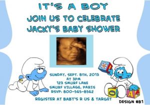 Smurfs Baby Shower Invitations Partyexpressinvitati On Etsy