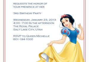 Snow White Birthday Invitation Template Snow White Princess Birthday Invitation Wedding