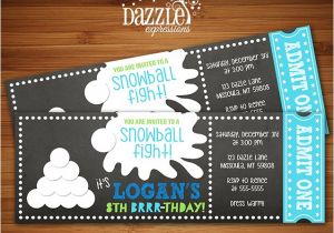 Snowball Party Invitations Printable Winter Snowball Party Birthday Invitation Snow