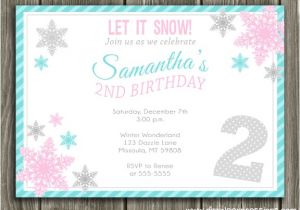 Snowflake Birthday Party Invitations Birthday Invites Great 10 Snowflake Birthday Invitations