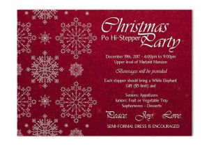 Snowflake Birthday Party Invitations Snowflake and Flourishes Christmas Party Invitation Red