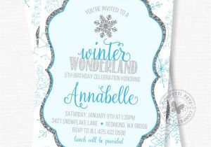 Snowflake Birthday Party Invitations Snowflake Birthday Invitation Winter Birthday Invitation