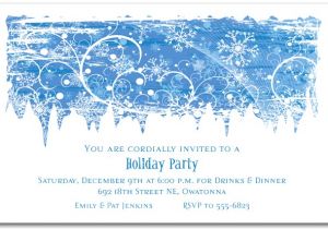 Snowflake Birthday Party Invitations Swirling Snowflakes Holiday Invitation Christmas Invitations