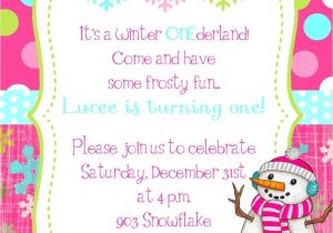 Snowflake Birthday Party Invitations Winter Snowflake Snowman Birthday Party Invitation