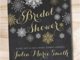 Snowflake Bridal Shower Invitations Glitter Snowflake Chalkboard Bridal Shower Invitation