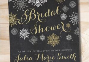 Snowflake Bridal Shower Invitations Glitter Snowflake Chalkboard Bridal Shower Invitation