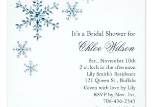 Snowflake Bridal Shower Invitations Icy Winter Snowflake Bridal Shower Invitation