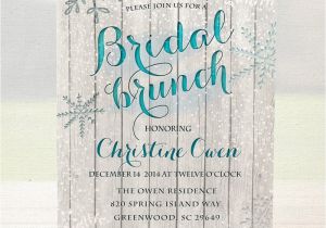 Snowflake Bridal Shower Invitations Winter Bridal Shower Invitation Bridal Brunch by
