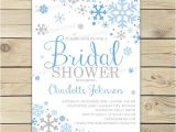 Snowflake Bridal Shower Invitations Winter Bridal Shower Invitation Printable Blue and Grey