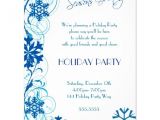 Snowflake Party Invitation Template Blue Snowflake Holiday Party Invitations 4 25 Quot X 5 5