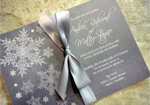 Snowflake themed Wedding Invitations Cool and Frosty Silver Snowflake Winter Wedding Invitation Set
