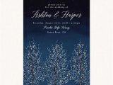 Snowflake themed Wedding Invitations Winter themed Wedding Invites with Shimmering Snowy Trees