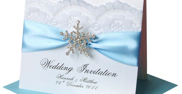 Snowflake themed Wedding Invitations Winter Wedding Invitations Snowflake Crystal Made