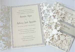 Snowflake themed Wedding Invitations Winter Wonderland Wedding Invitation Snowflake Wedding Invite