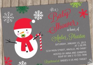 Snowman Baby Shower Invitations Snowman Christmas Baby Shower Invitation Baby Shower